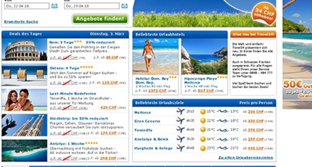 "travel24.com" expandiert in die Schweiz